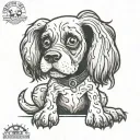 frankenweenie cocker spaniel sitting tattoo design idea