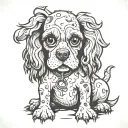 frankenweenie cocker spaniel sitting tattoo design idea