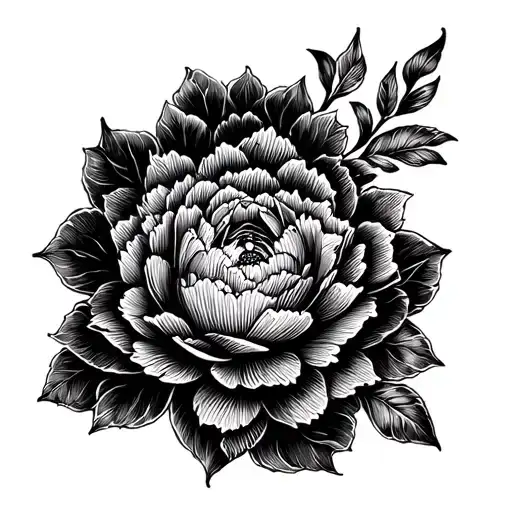 peoney filagree tattoo design idea