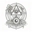 steampunk all seeing  eye tattoo design idea