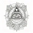 steampunk all seeing  eye tattoo design idea