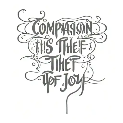 comparison is the thief of joy tattoo design idea