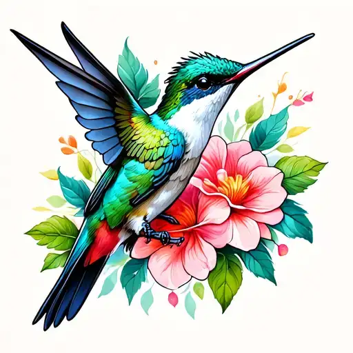 humming bird tattoo design idea