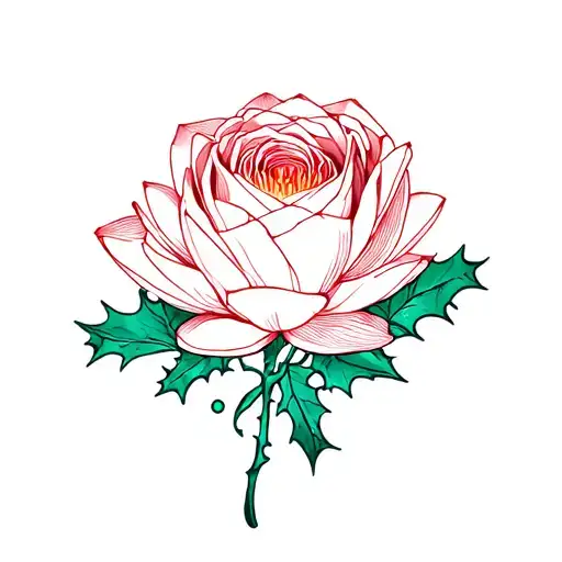 rose, water lily, holly berry tattoo design tattoo design idea