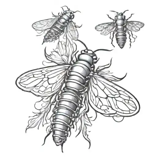 3 fireflys tattoo design idea