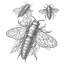 3 fireflys tattoo design idea