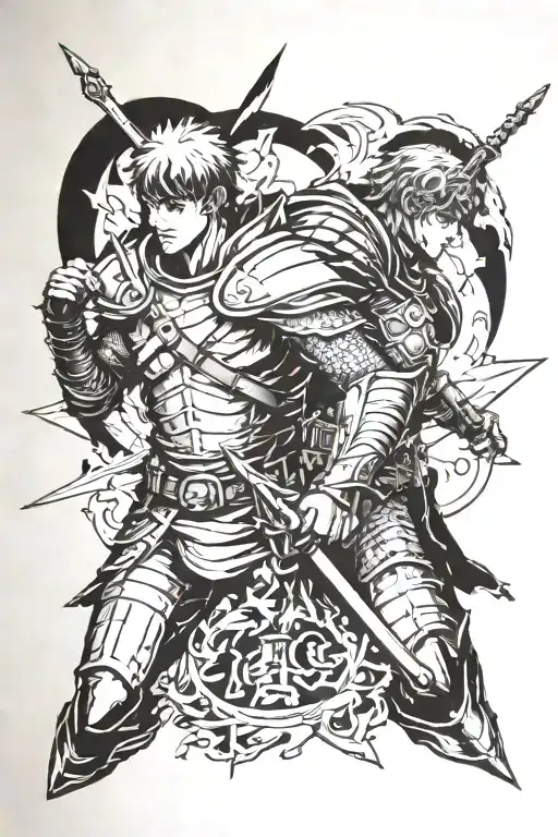 berserk guts and griffith  tattoo design idea
