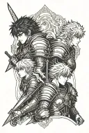 berserk guts and griffith  tattoo design idea