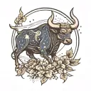 taurus constellation tattoo design idea