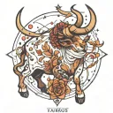 taurus constellation tattoo design idea