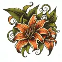 tiger lilies vine wrapping tattoo design idea