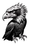 perched bald eagle tattoo design idea