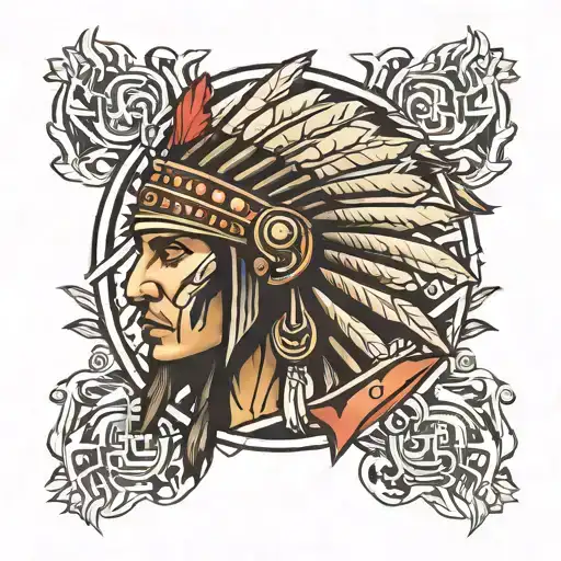 Indian warrior tattoo design idea