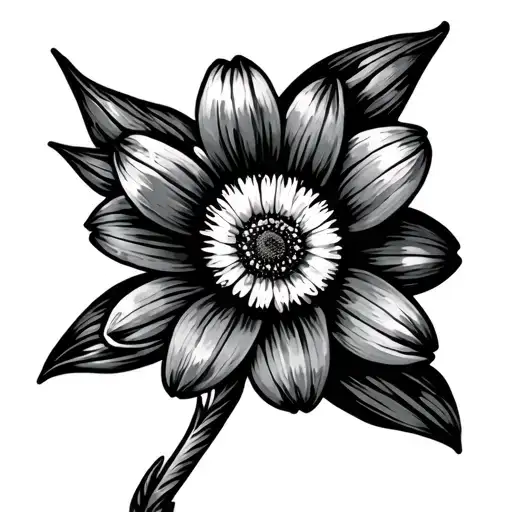 Daisy, daffodil, narcissus,lily of the valley flower tattoo design idea