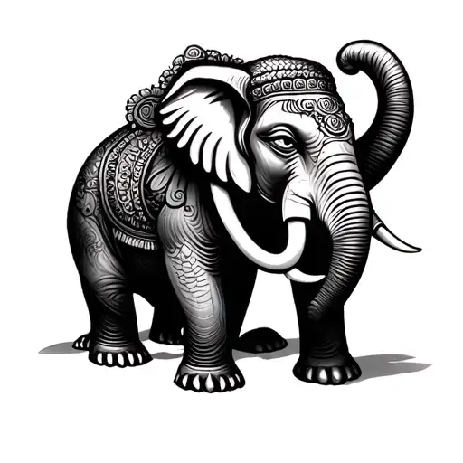 Elephant Buddha tattoo design idea