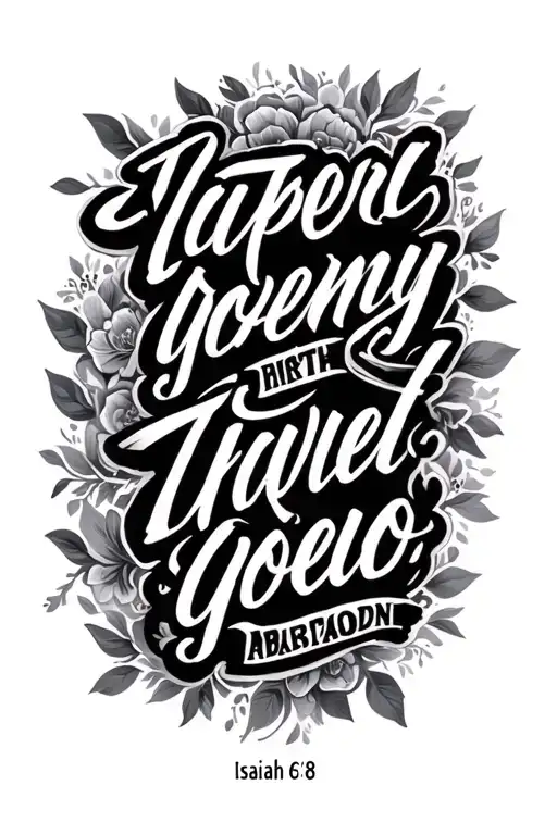 Bible Verse Isaiah 6:8 written tattoo design idea