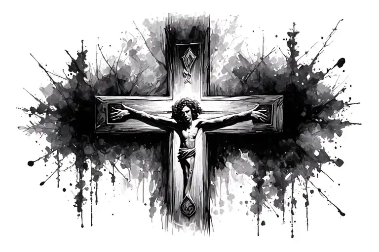 no one said carding your cross would be easy, thank you god for caring the cross I could never! tattoo design idea