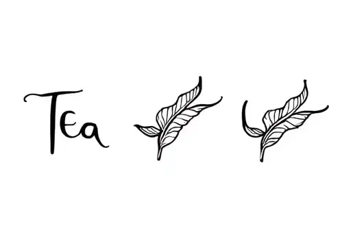 "Tea leaf subtle line" tattoo design idea