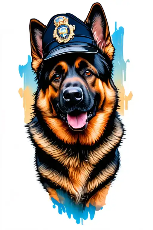 police k9 police handler tattoo design idea