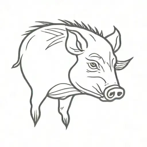 hog head tattoo design idea