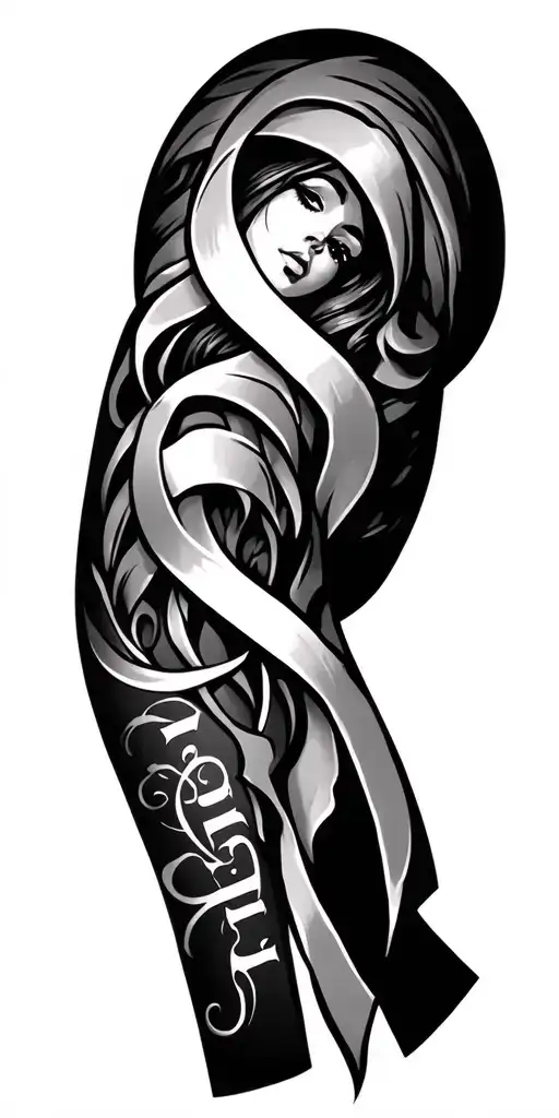 arm sleeve tattoo,  include wife's name Tiffany, create a design that represents beating cancer, fighting depression tattoo design idea