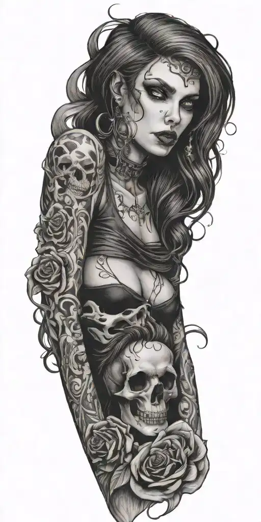 goth vampress  tattoo design idea