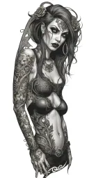 goth vampress  tattoo design idea