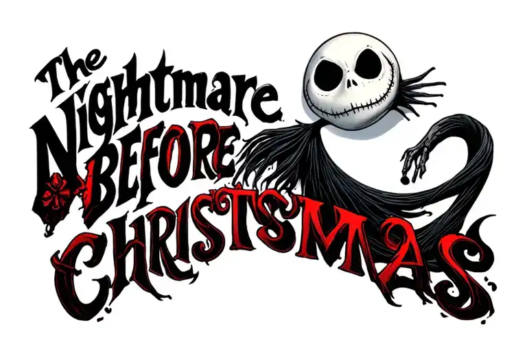 "THE NIGHTMARE BEFORE CHRISTMAS"  jack skellington full body tattoo design idea