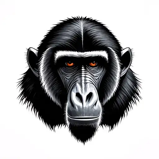 mandrill face rising tattoo design idea