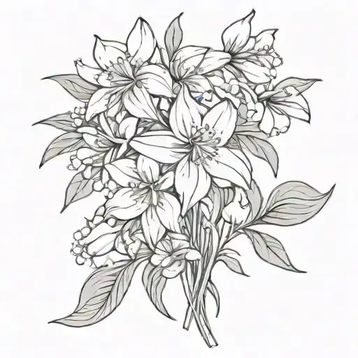 simple jonquil bouquet tattoo tattoo design idea