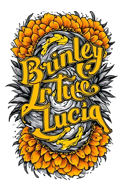 "Brinley Lucia " hurricane, Storm, little bit of sunshine tattoo design idea