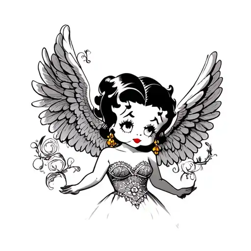 Betty Boop Angel tattoo design idea
