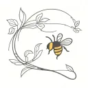 cute bee tattoo design idea