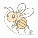 cute bee tattoo design idea