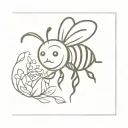 cute bee tattoo design idea