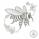 cute bee tattoo design idea