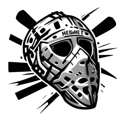hockey goalie mask with hockey sticks tattoo design idea