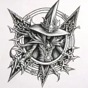 yu-gi-oh Dark Magician and the Seal of Transformation tattoo design idea