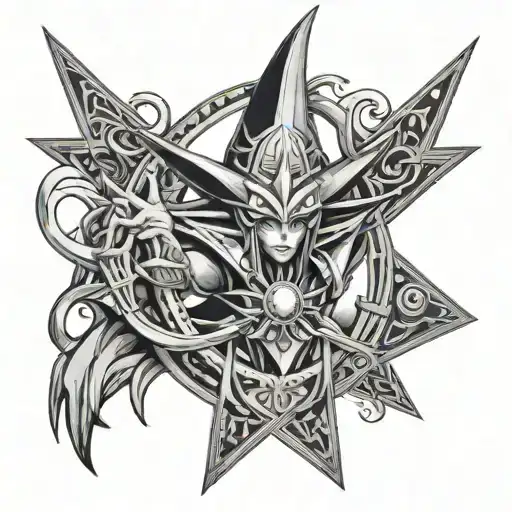 yu-gi-oh Dark Magician and the Seal of Transformation tattoo design idea