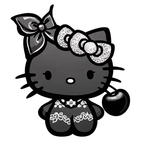 Hello Kitty as a Cherry tattoo design idea