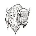 bison, heart, strong, hope, mountain, motorcycle tattoo design idea