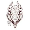 bison, heart, strong, hope, mountain, motorcycle tattoo design idea