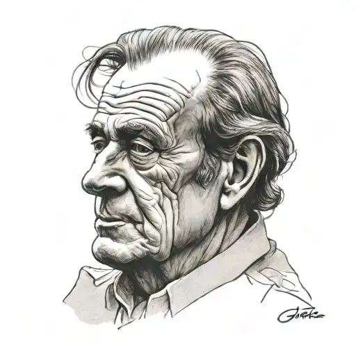 Portrait of Gilles Deleuze tattoo design idea