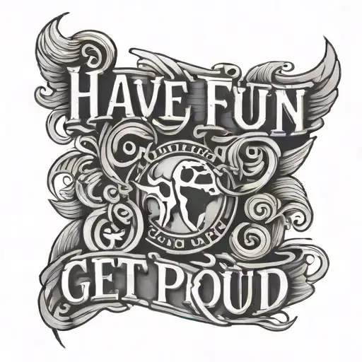  tattoo for the phrase "Have fun, get loud. Live free, die proud" tattoo design idea