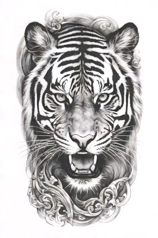 vengeful tiger tattoo design idea
