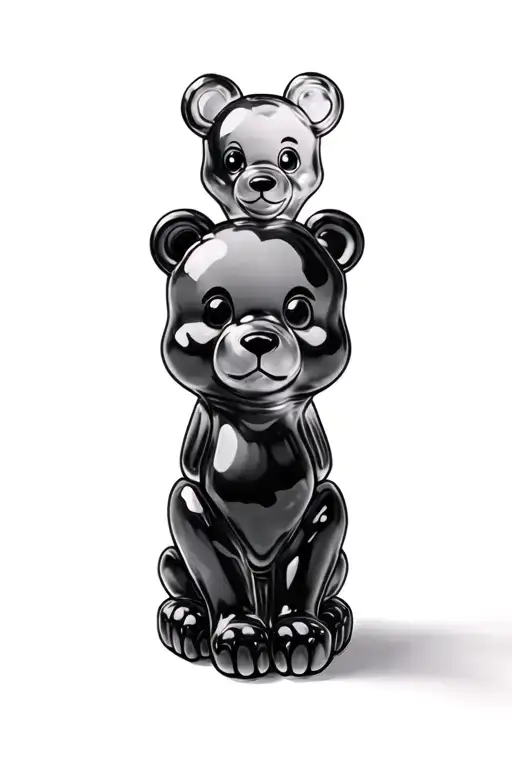Gummy Bear sitting tattoo design idea