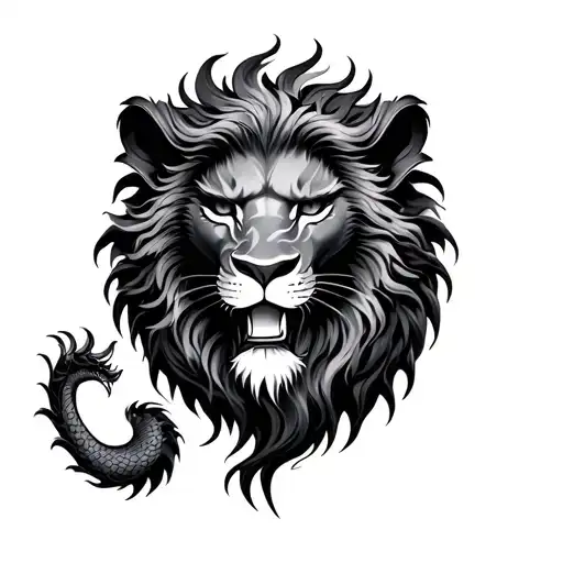 Leo born in dragon year tattoo design idea