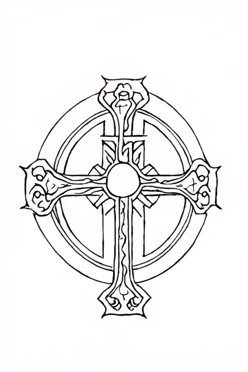 Christian Cross, Star of Elendil and japanese-styled, maybe with a kanji or something tattoo design idea