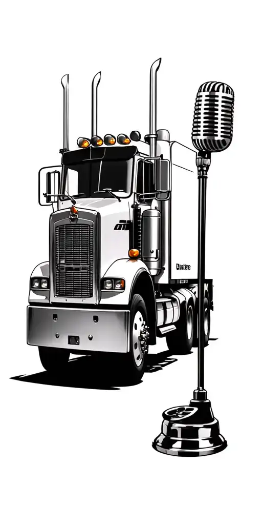 Peterbilt truck. CB radio and mic tattoo design idea