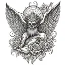 Give heaven some hell tattoo design idea